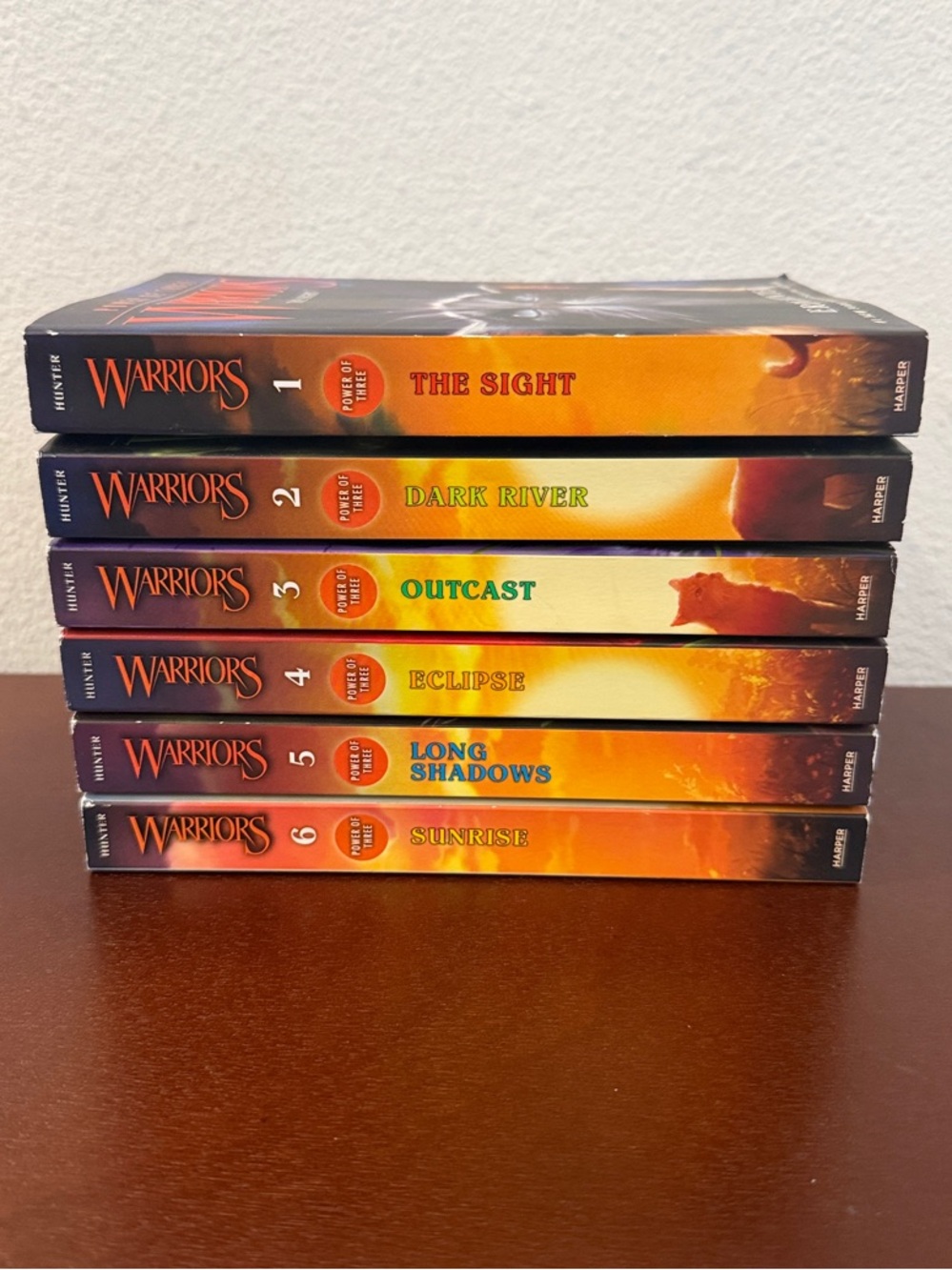 Warriors Series Books 1-6 Stack - Orange/Yellow Gradient Covers
